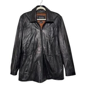 Wilson’s Black Leather Jacket Coat Women’s Size XL‎ Quilted Insulated Western